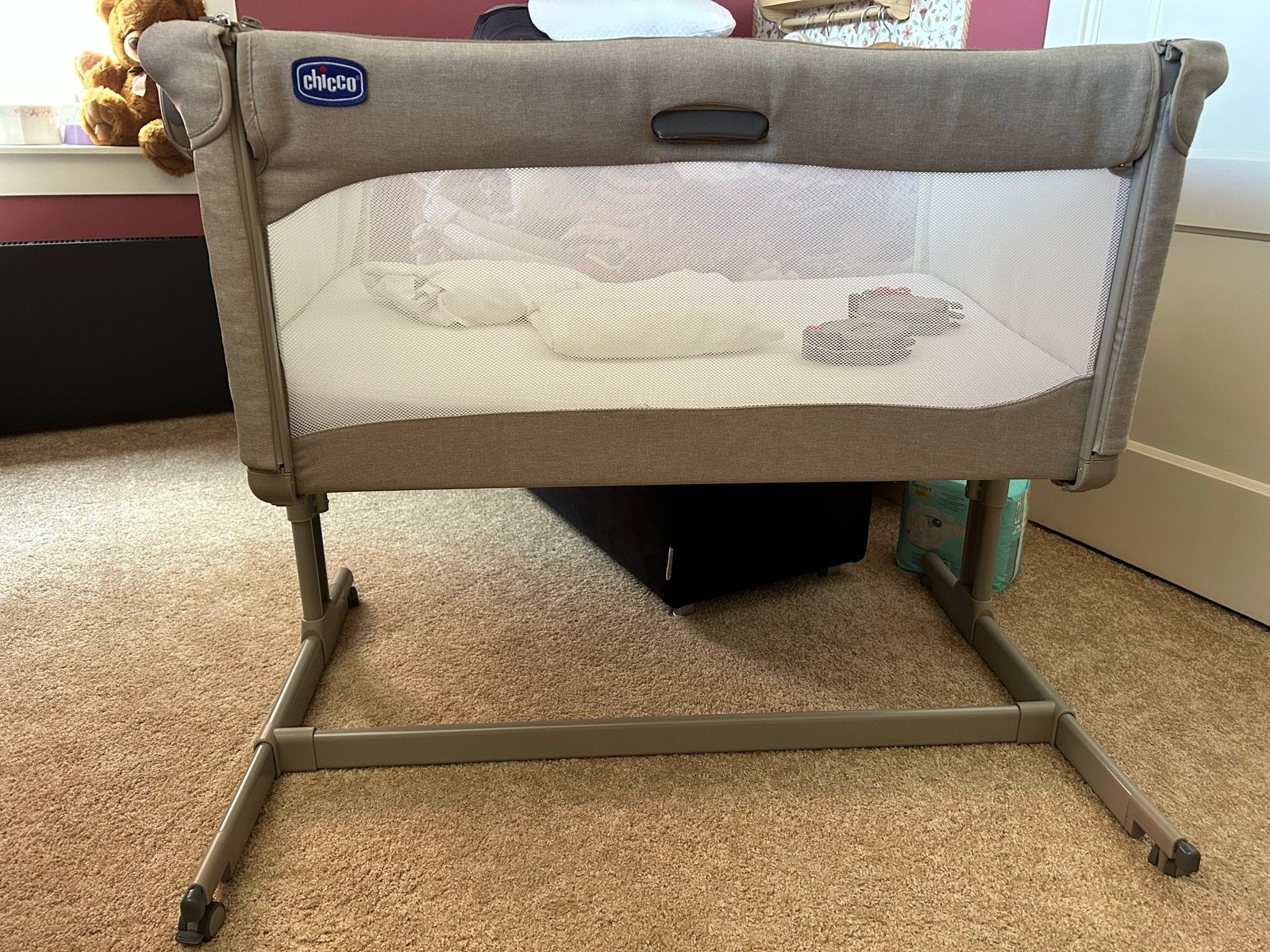 Chicco Next2Me Magic Co-sleeper taupe, Kinderen en Baby's, Babywiegjes en Ledikanten, Ophalen, Zo goed als nieuw, Wieg