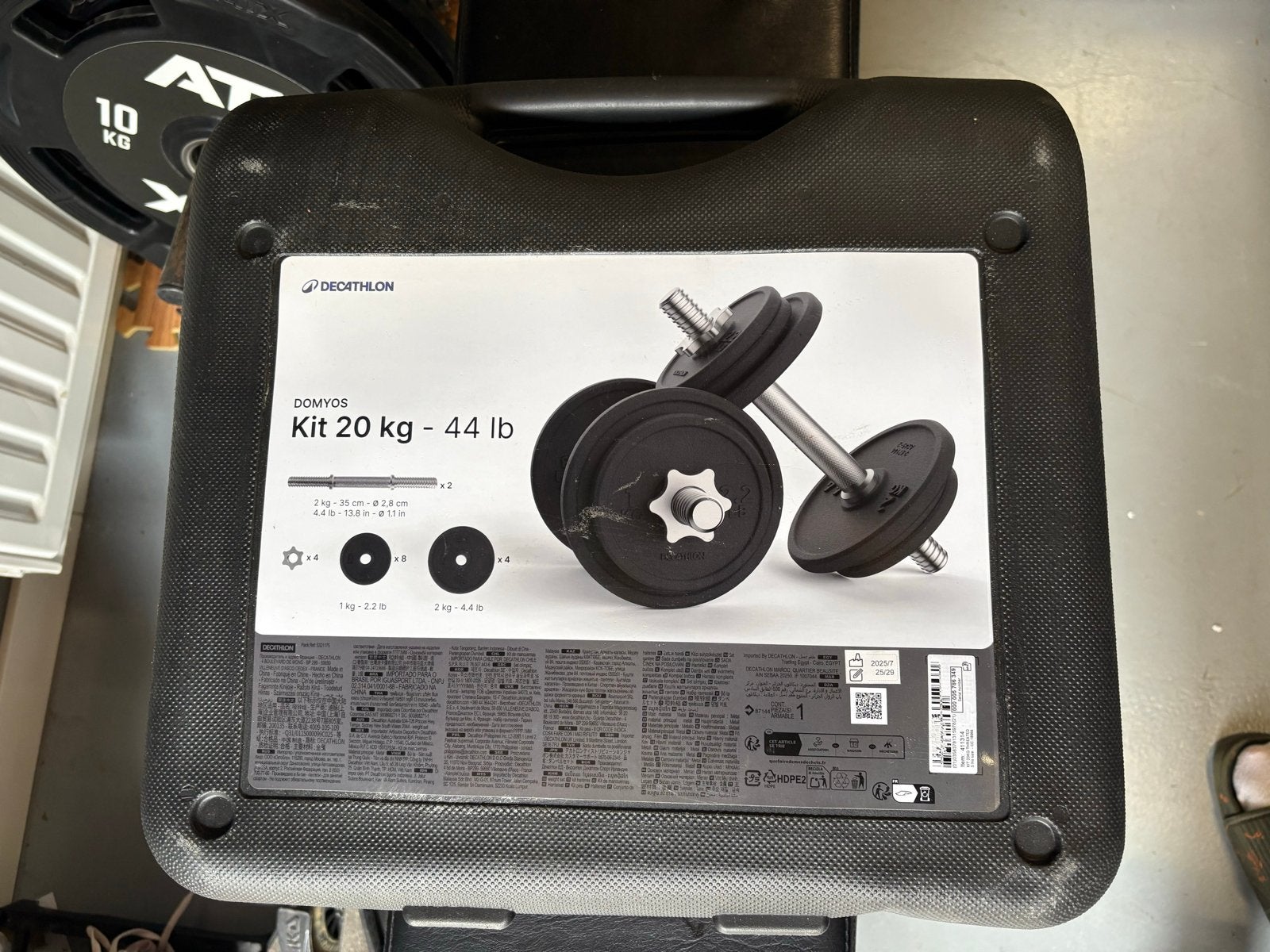 Domyos Halterset 20 kg - Zo goed als nieuw, Sport en Fitness, Ophalen, Zo goed als nieuw, Armen, Halterset