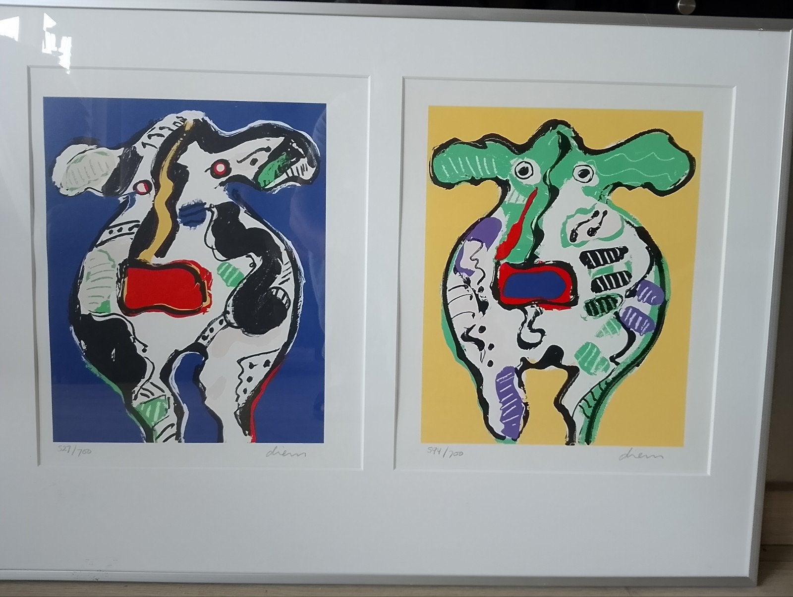 2 mooie zeefdrukken van P Diem, Ophalen of Verzenden
