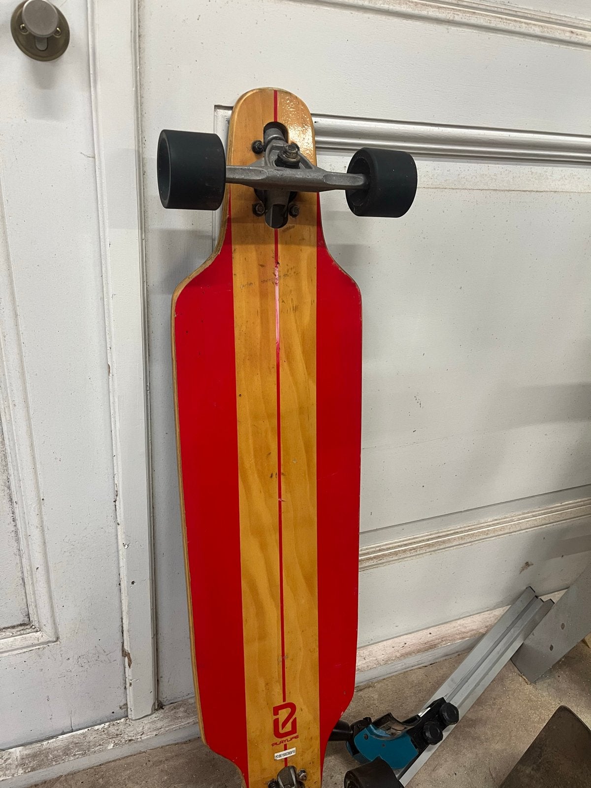Longboard - Rood/Houtskleurig, Ophalen, Gebruikt, Skateboard, Longboard