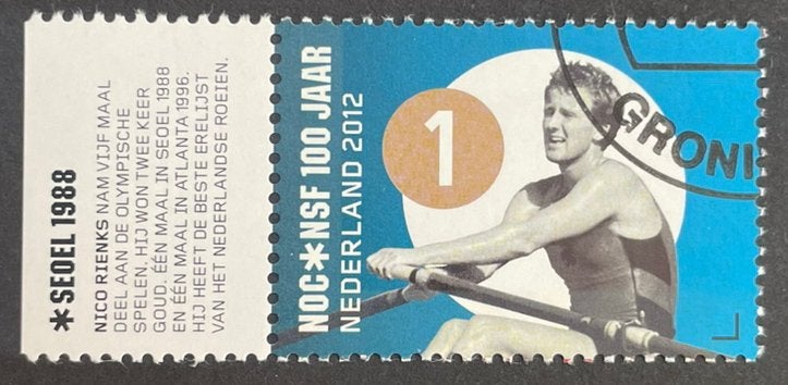 2012 NOC*NSF 100 jr. NVPH 2949/tab Nico Rienks, Ophalen of Verzenden, Na 1940, Gestempeld
