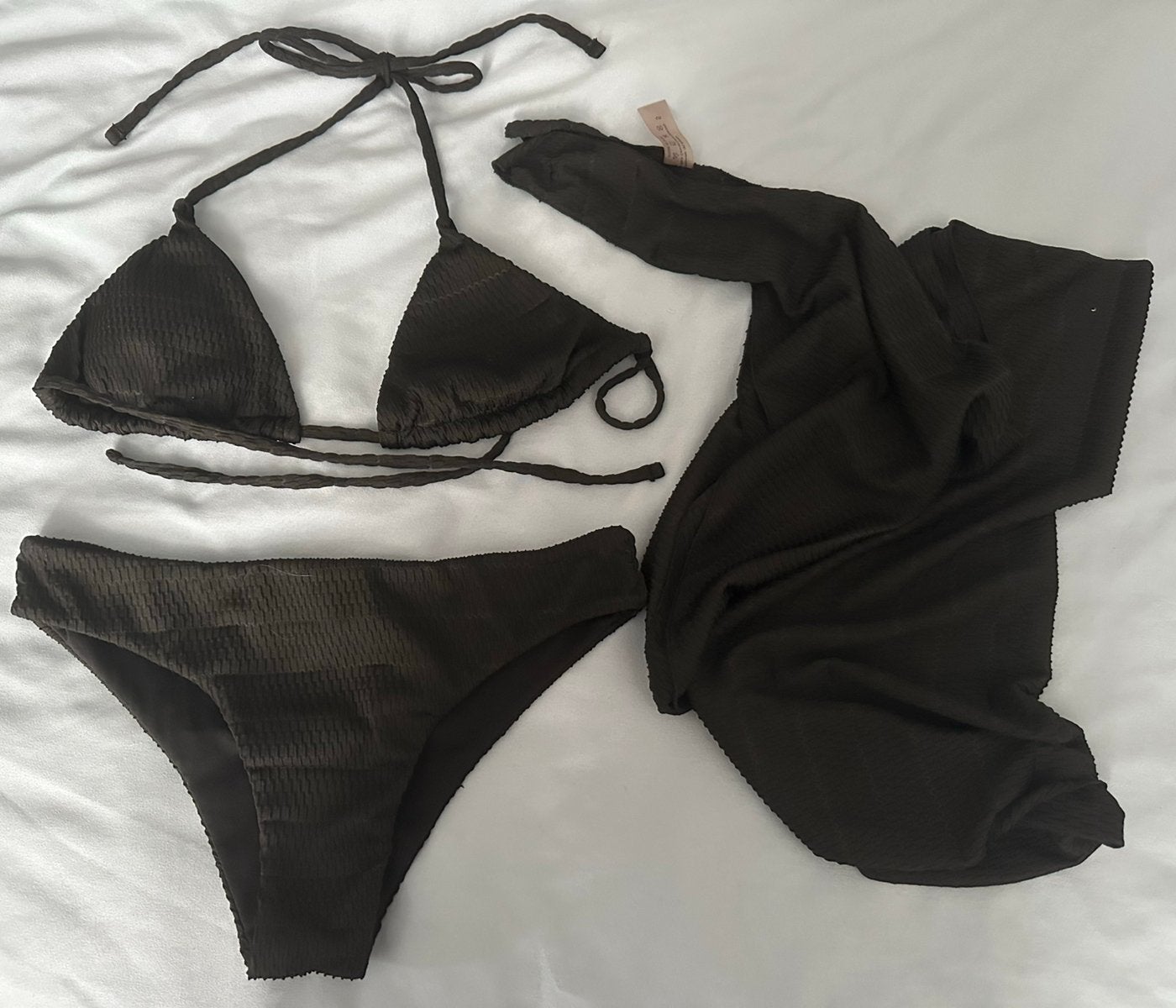 3-delige zwarte bikiniset. Maat S, Ophalen of Verzenden, Zo goed als nieuw, Zwart, Bikini
