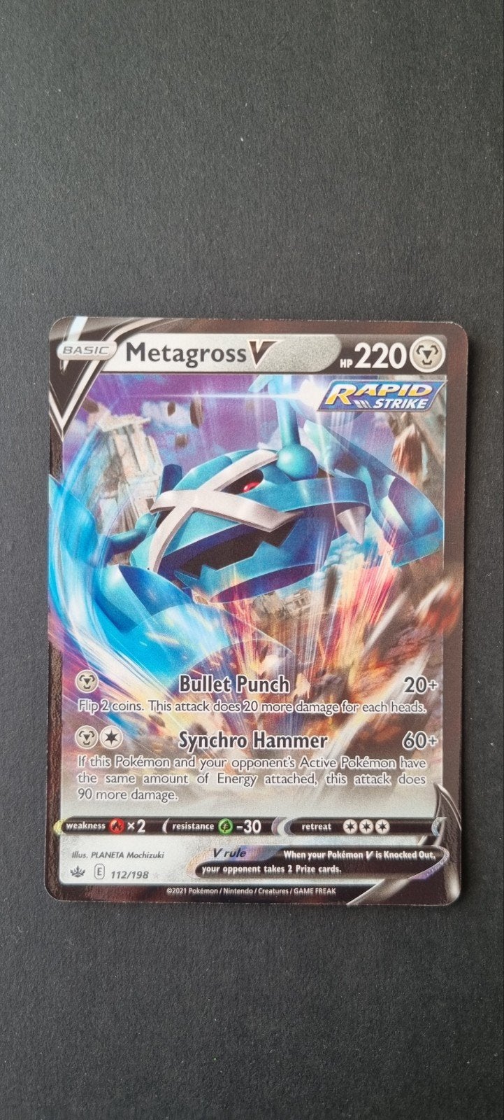 Metagross V CRE 112, Ophalen of Verzenden, Zo goed als nieuw, Losse kaart