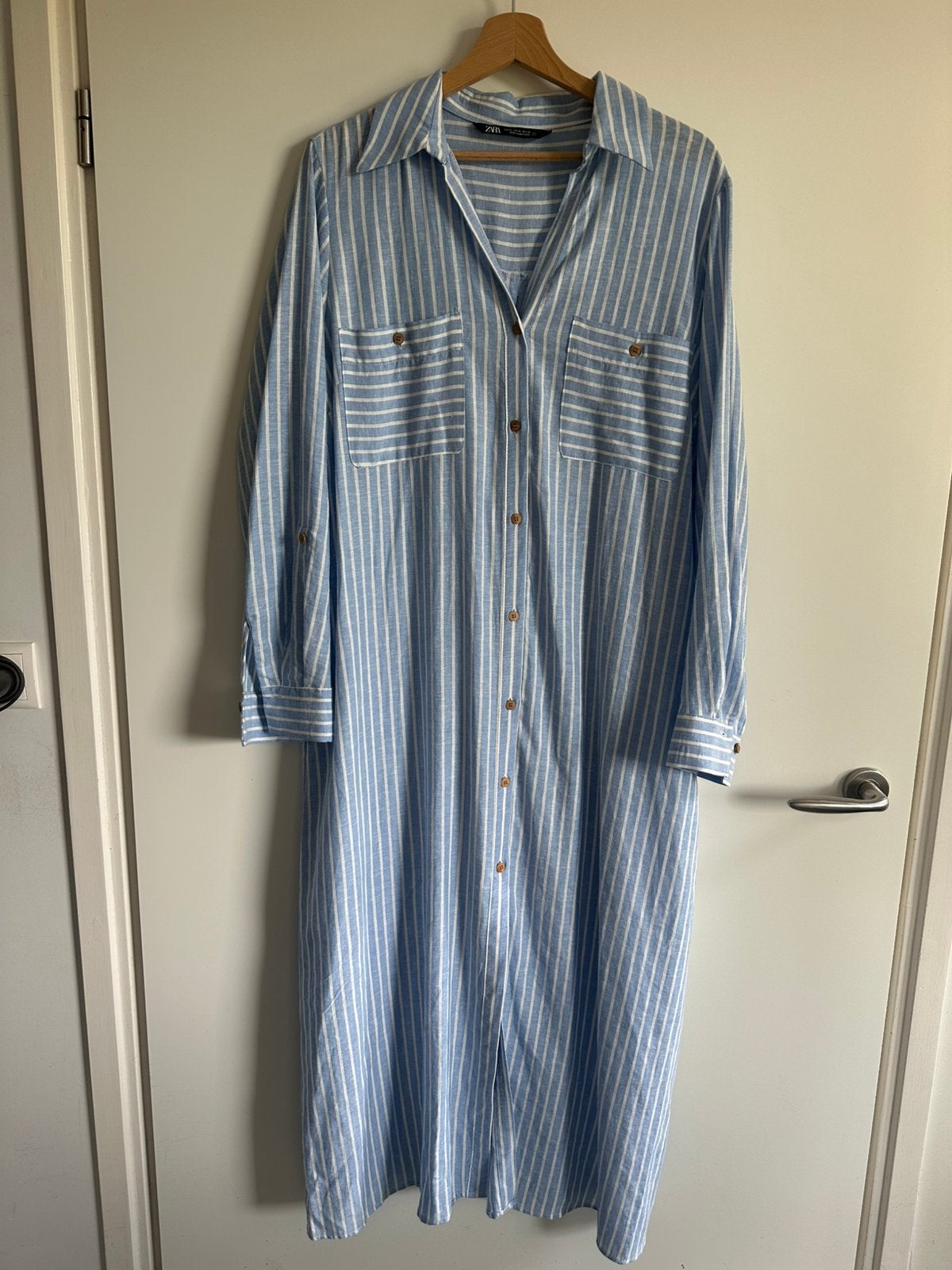 Zara Blousejurk XL met ceintuur, gestreept, linnen/viscose, Meerkleurig, Maat 42/44 (L), Ophalen of Verzenden, Zo goed als nieuw