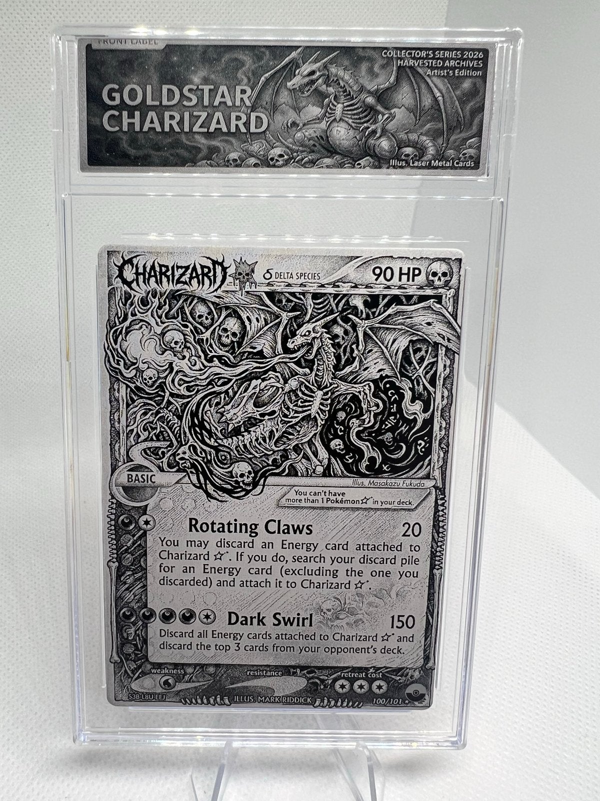 Gold Star Charizard Metal Display Kaart - Uniek Cadeau, Hobby en Vrije tijd, Ophalen of Verzenden, Nieuw, Losse kaart