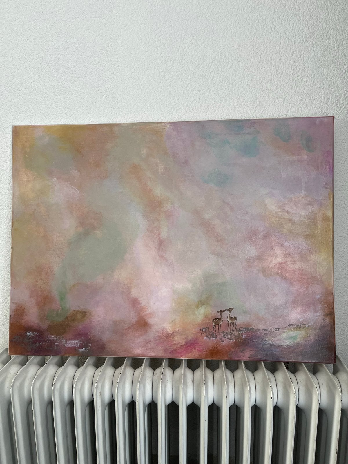 Handgemaakt Bambi Schilderij - Semi Abstract 75x55cm, Ophalen