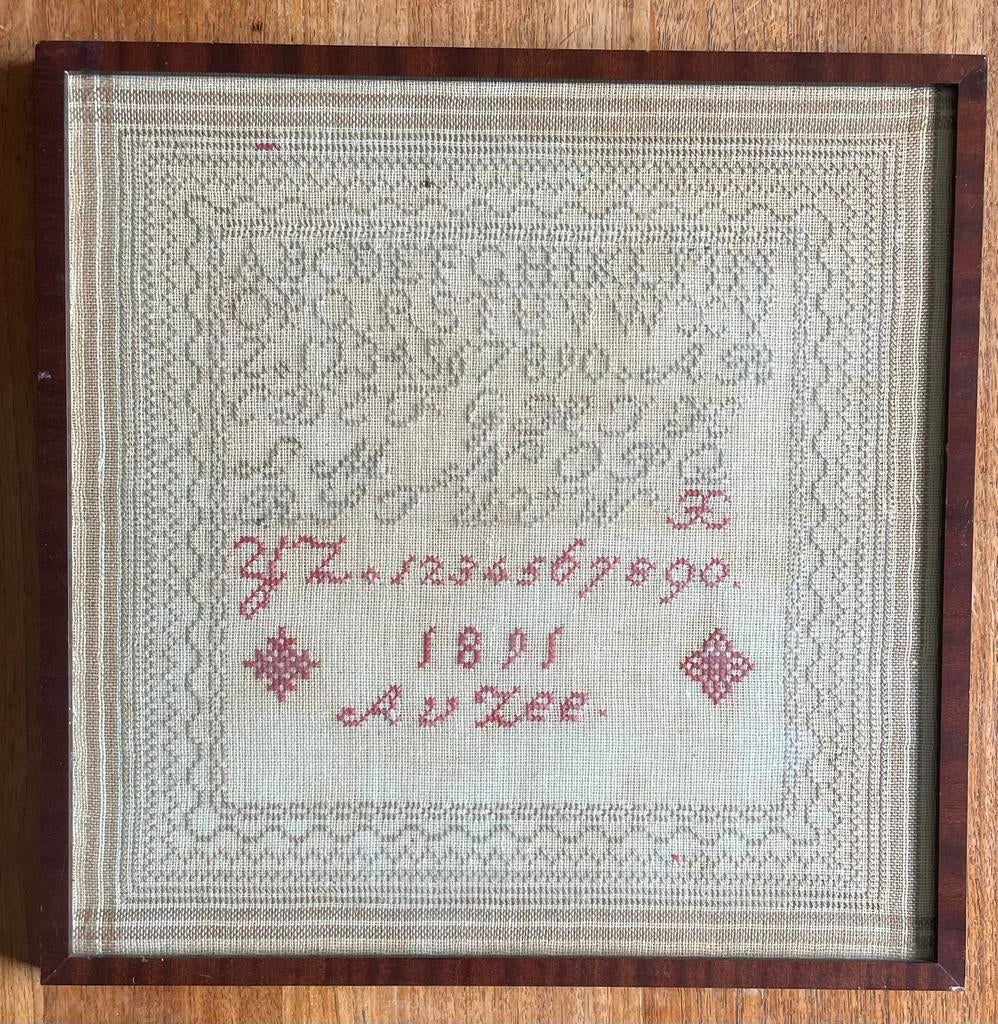 Antieke merklap uit 1891, Antiek en Kunst, Antiek | Kleden en Textiel, Ophalen of Verzenden