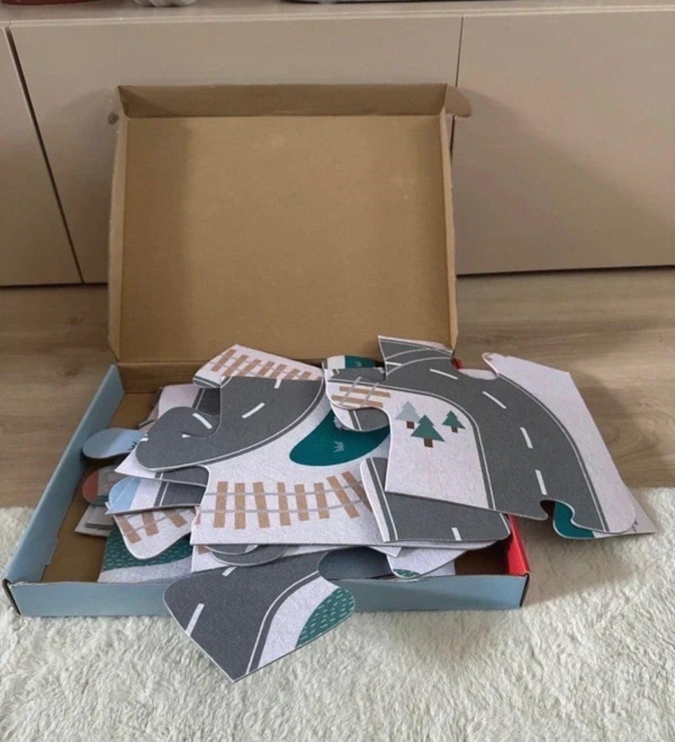 HEMA Speelkleed Puzzel Autoweg 120x80 cm, Ophalen of Verzenden, Zo goed als nieuw