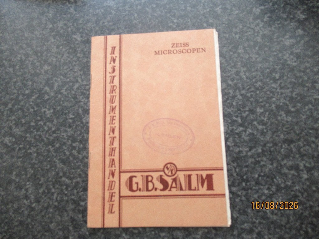 CATALOGUS- ZEISS MICROSCOPEN-SALM INSTRUMENTEN-CA1920, Ophalen of Verzenden