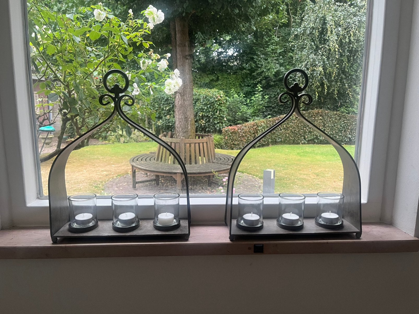 Gratis waxinelichtjes en houder 2x, Huis en Inrichting, Ophalen, Zo goed als nieuw, Kandelaar