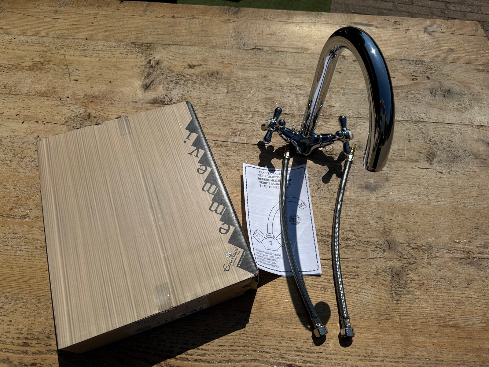 Nieuwe Emmevi Decò Keukenkraan Monoforo Lavello Chroom, Doe-het-zelf en Verbouw, Ophalen of Verzenden, Nieuw, Chroom, Kraan