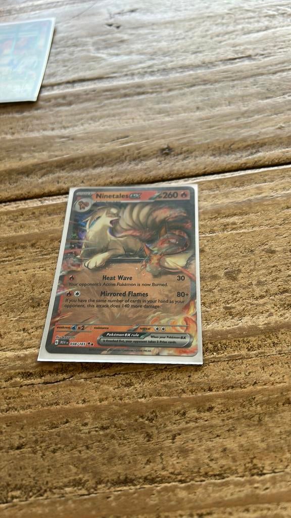 Ninetales ex pokemon kaart, Ophalen of Verzenden, Zo goed als nieuw