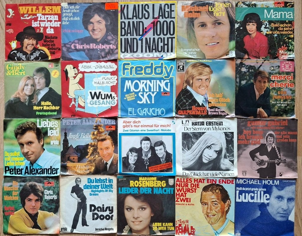 PARTIJ 20 STUKS DUITSE SCHLAGERS 7" VINYL, Ophalen of Verzenden, Gebruikt, 7 inch, Schlager
