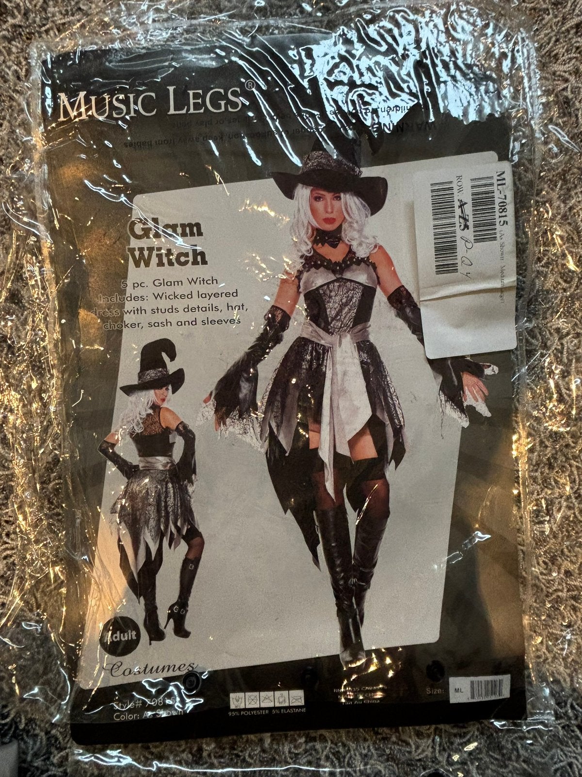 Glam witch jurk maat m/l, Maat 38/40 (M), Carnaval, ., Ophalen of Verzenden