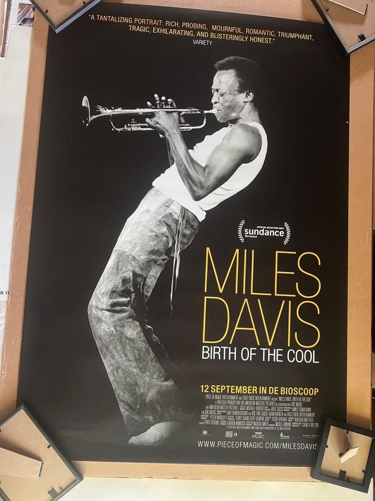 Filmposter docu Birth of the Cool (2019) over Miles Davis, Rechthoekig Staand, Ophalen of Verzenden, Zo goed als nieuw, A1 t/m A3