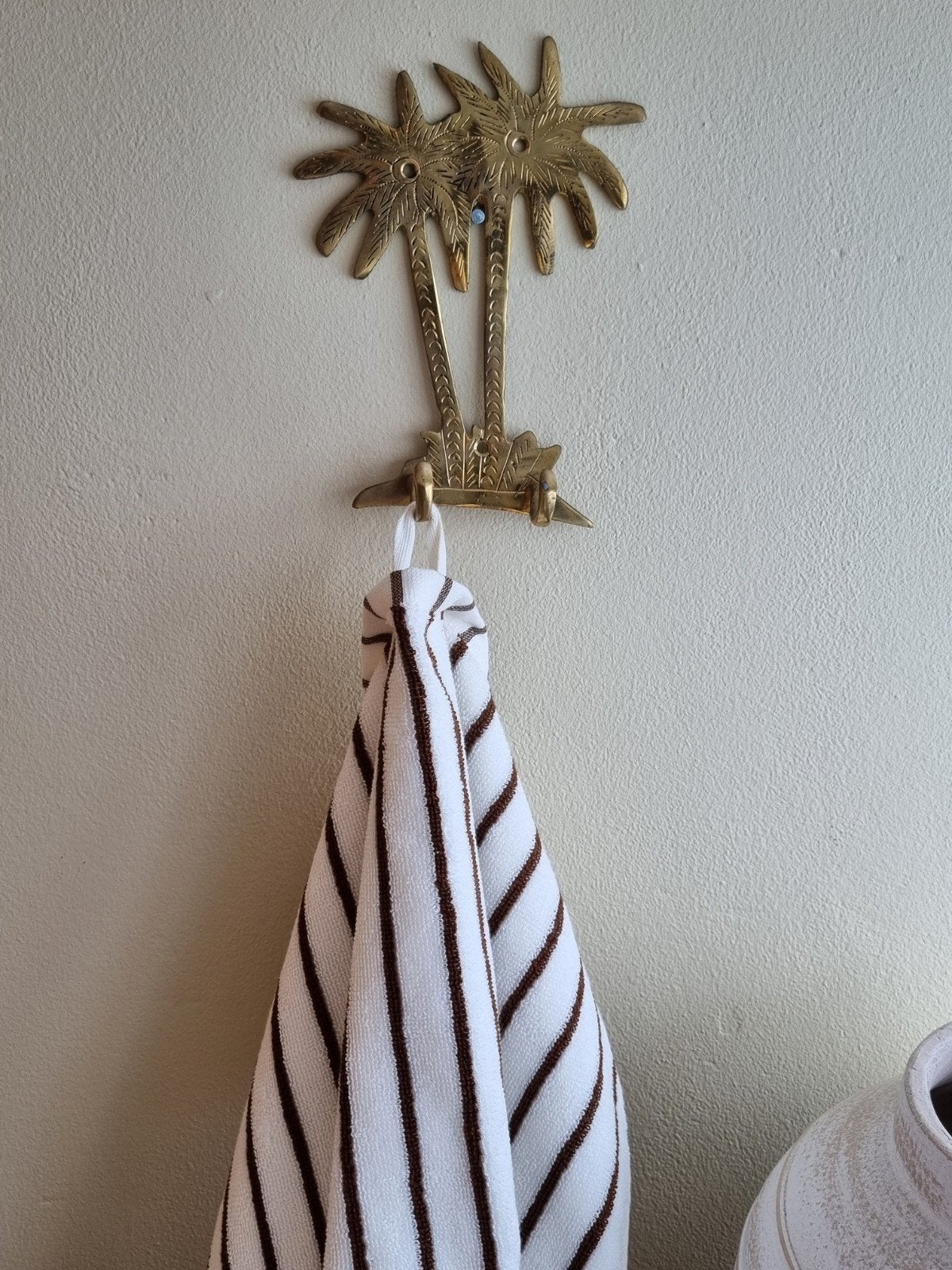 Handgemaakte Messing Palmboomhaak met twee haken., Ophalen of Verzenden, Gebruikt