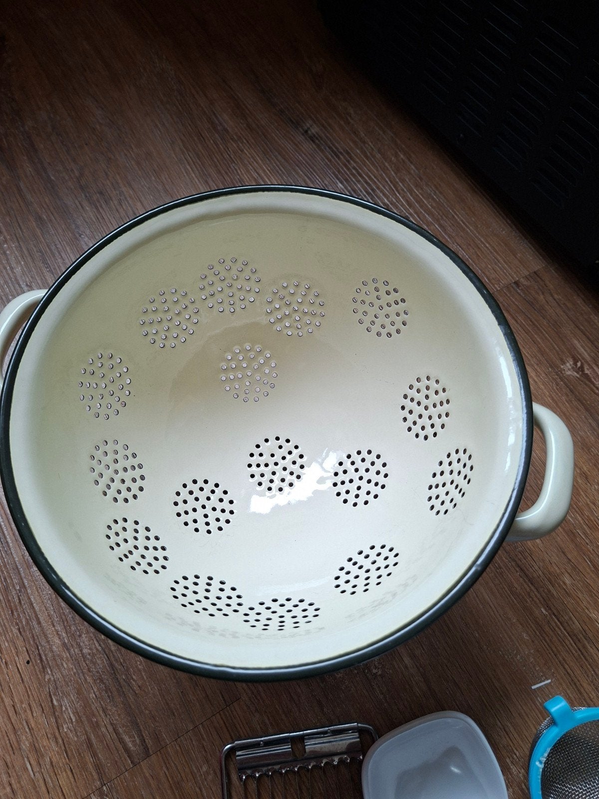 Vintage emaille vergiet - Crèmekleurig, Ophalen of Verzenden