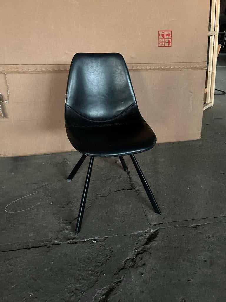 Zwarte design stoel - Comfortabel en stijlvol, Huis en Inrichting, Stoelen, Ophalen, Gebruikt, Zwart, Leer
