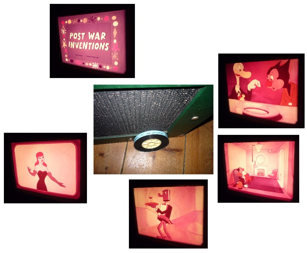 16mm film Cartoon Post War Inventions - geluid - 7 min, Ophalen of Verzenden, 16mm film