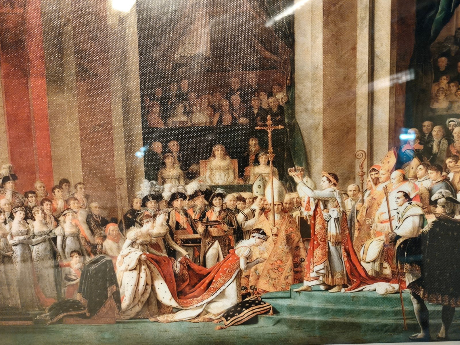 De Kroning van Napoleon - Jacques-Louis David reproductie, Achter glas, Portret of Personen, Ophalen of Verzenden, Klassiek