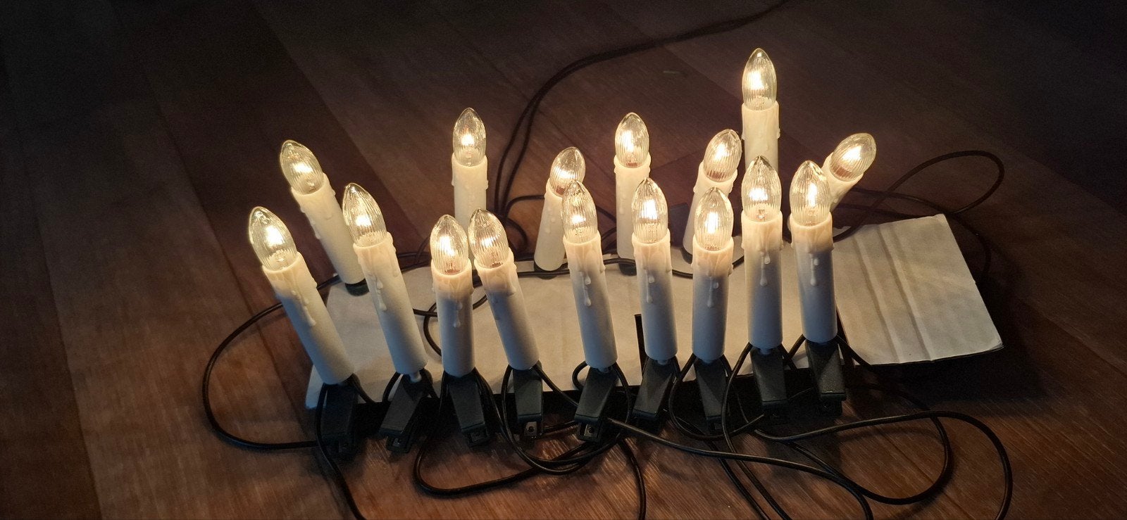 kertsverlichting - 2x set ouderwetse kaarsjes, Ophalen, Gebruikt