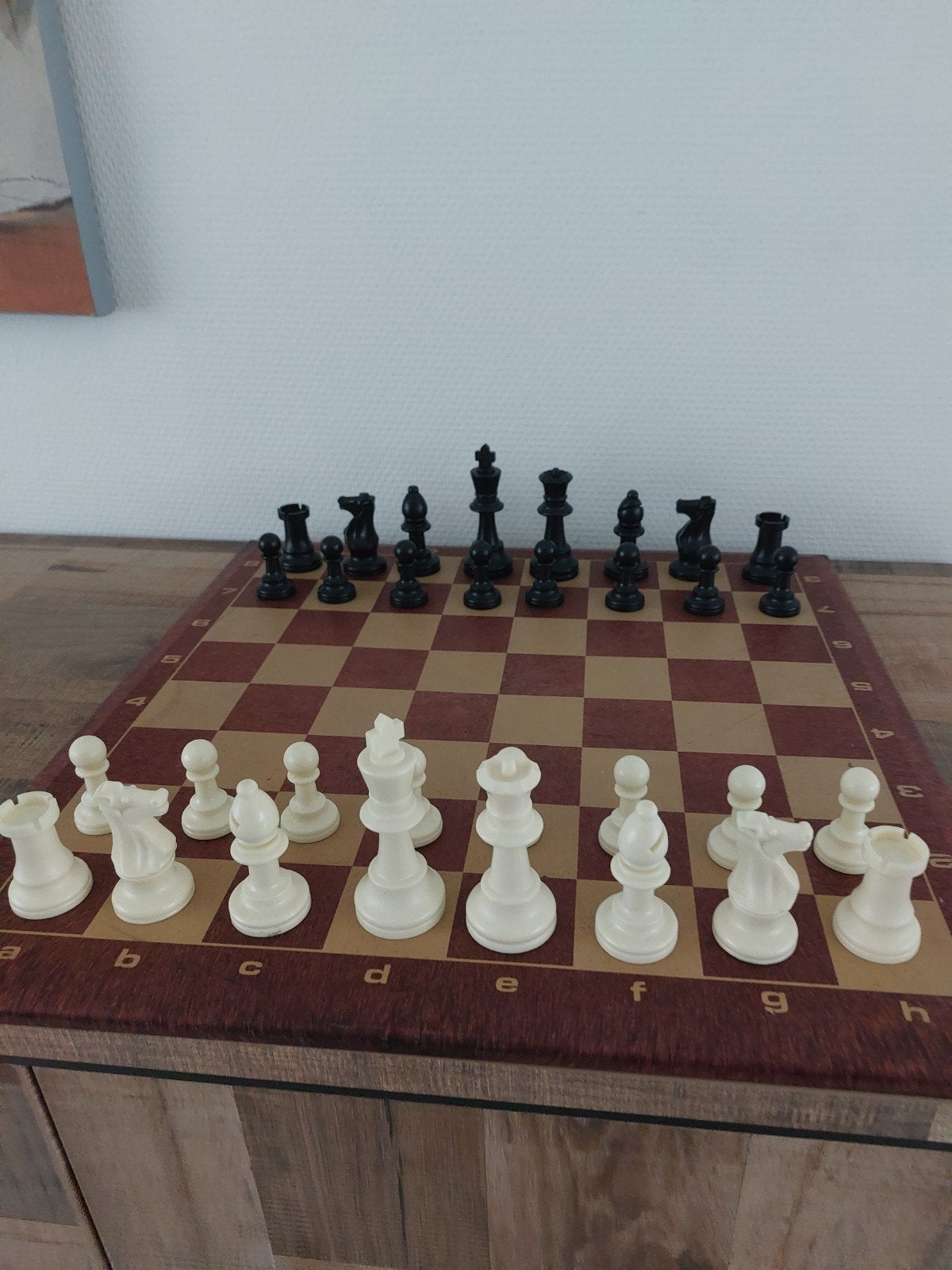 Kunststof Schaakspel-bord  46,5cm x 46,5cm, Een of twee spelers, Ophalen of Verzenden, Zo goed als nieuw