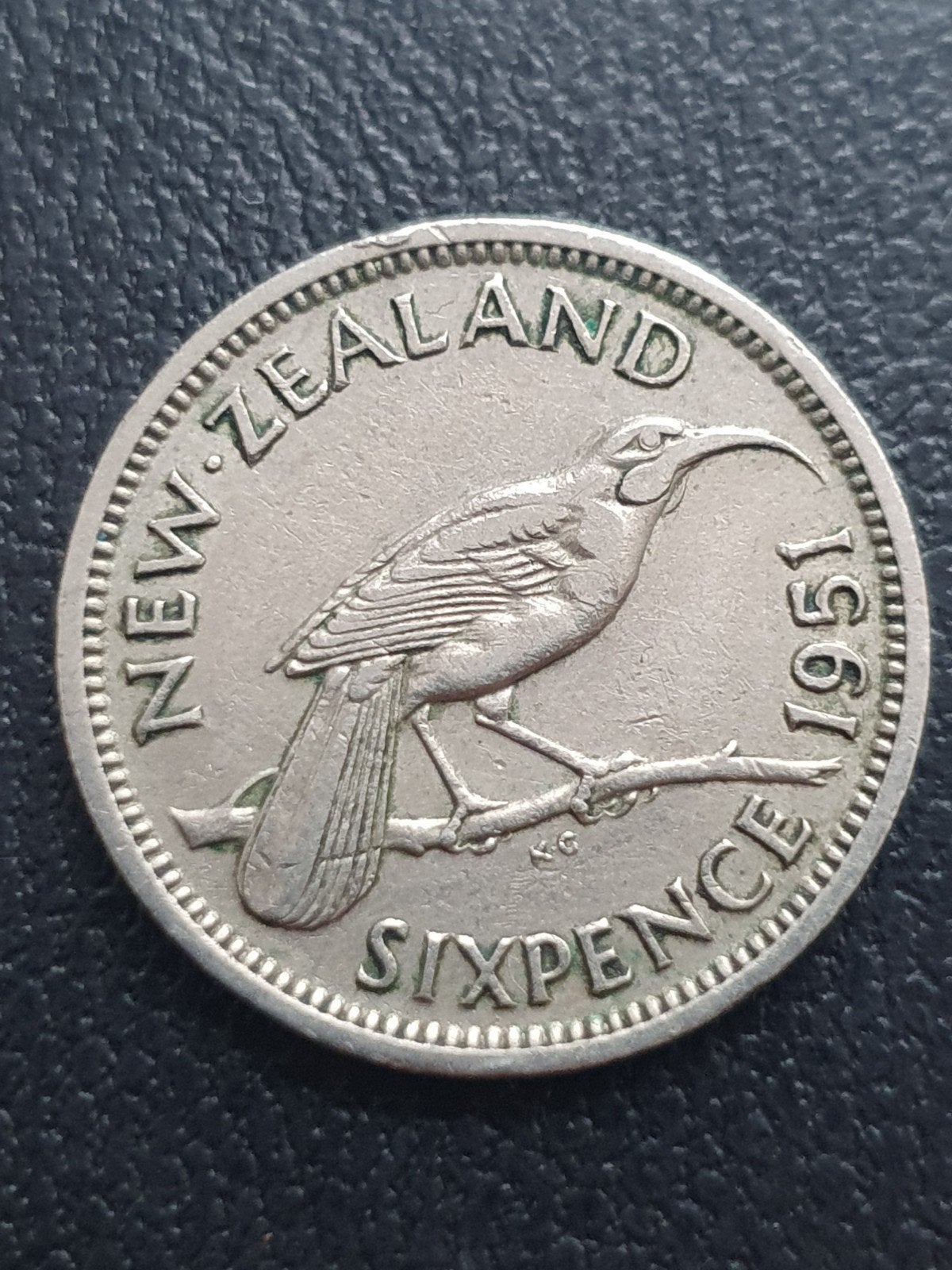 Six pence munt uit 1951 Nieuw Zeeland., Ophalen of Verzenden