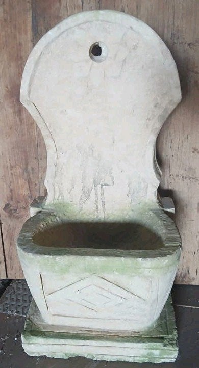Antieke stenen waterornament. Zwaar. Mooi voor in de tuin., Tuin en Terras, Ophalen, Gebruikt, Waterornament