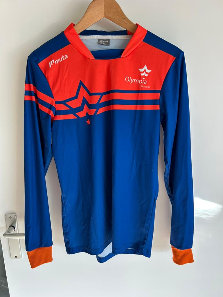 Olympia Haarlem Voetbaltenue XS volwassen, Blauw, Ophalen of Verzenden, Voetbal, Gedragen