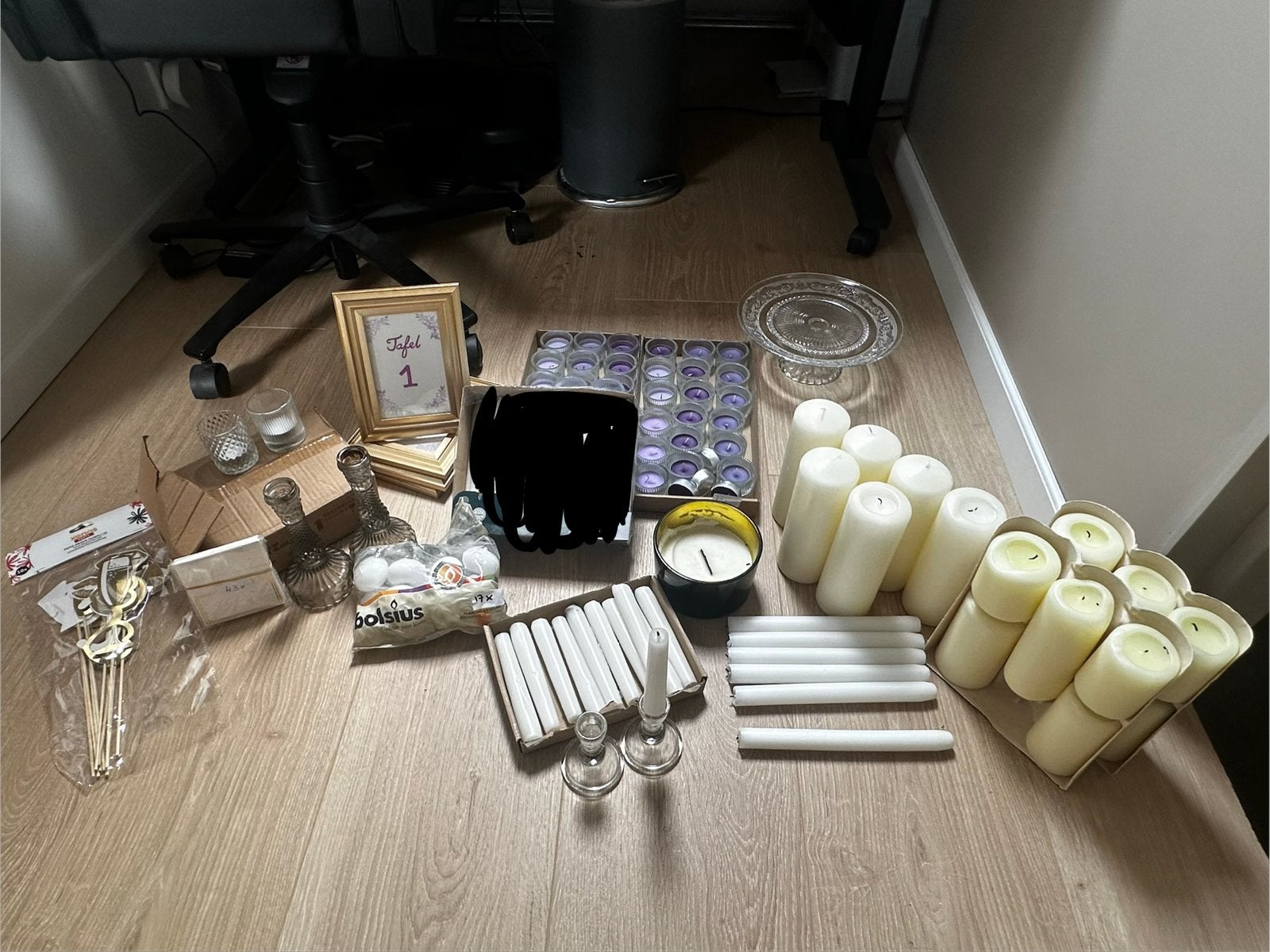Bruiloft decoratie set kaarsen e.d., Ophalen, Gebruikt, Versiering, Geboorte of Huwelijk