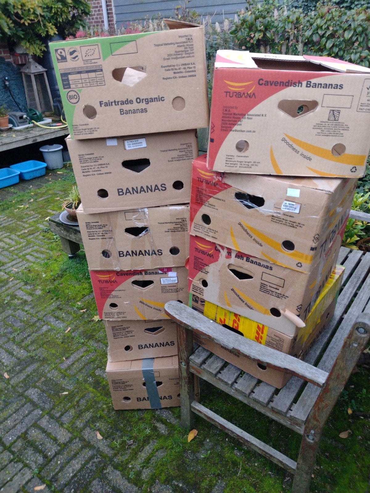 10 Bananendozen - Ideaal voor verhuizingen of opslag, Ophalen, 40 tot 60 cm, 50 tot 75 cm, 35 tot 50 cm