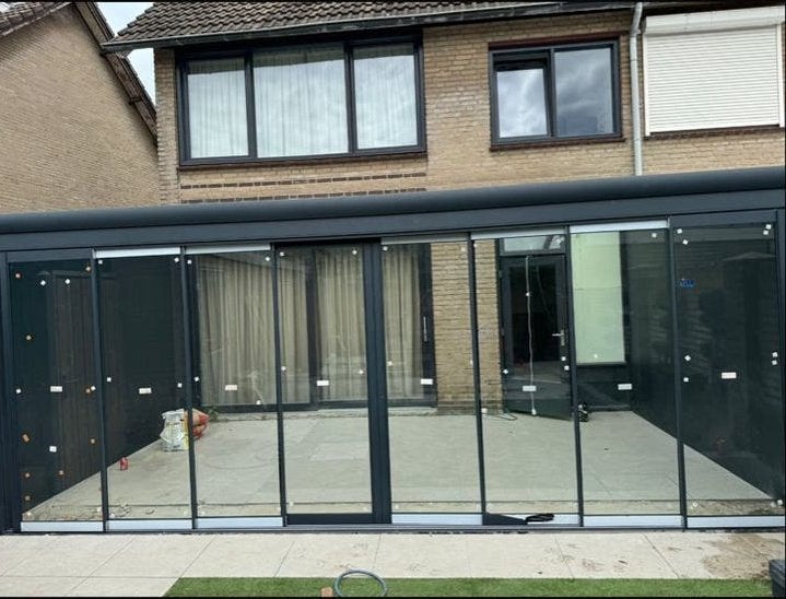 Luxe schuifwanden - Nieuwstaat, incl. slot, Doe-het-zelf en Verbouw, 80 tot 120 cm, Ophalen of Verzenden, Zo goed als nieuw, Glasplaat