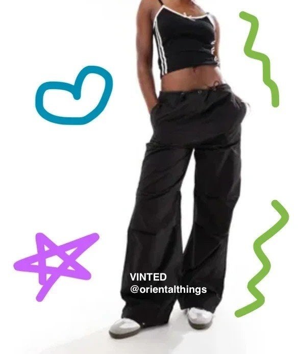 Weekday Alister parachute-joggingbroek (maat S), Zwart, Ophalen of Verzenden, Zo goed als nieuw, Maat 36 (S)