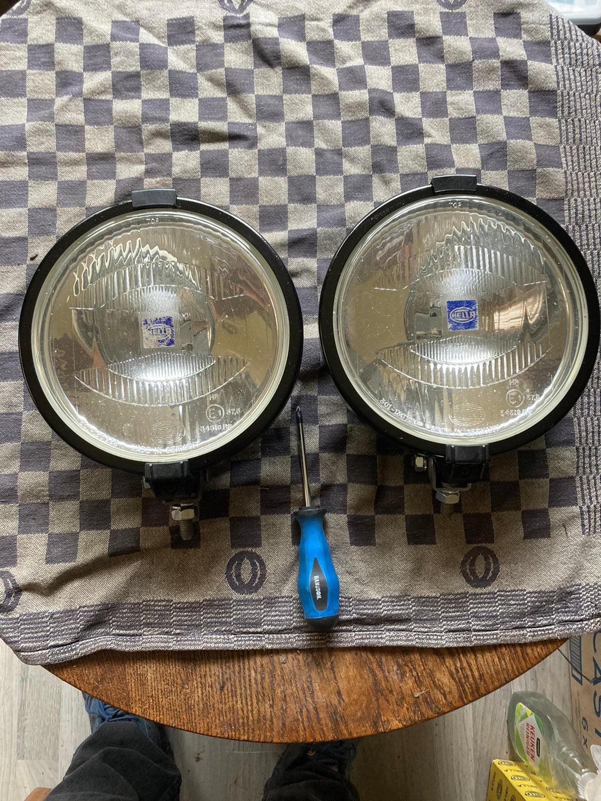 Oldtimer 2 Hella verstralers met covers type Rallye 1000, Auto-onderdelen, Ophalen of Verzenden, Gebruikt