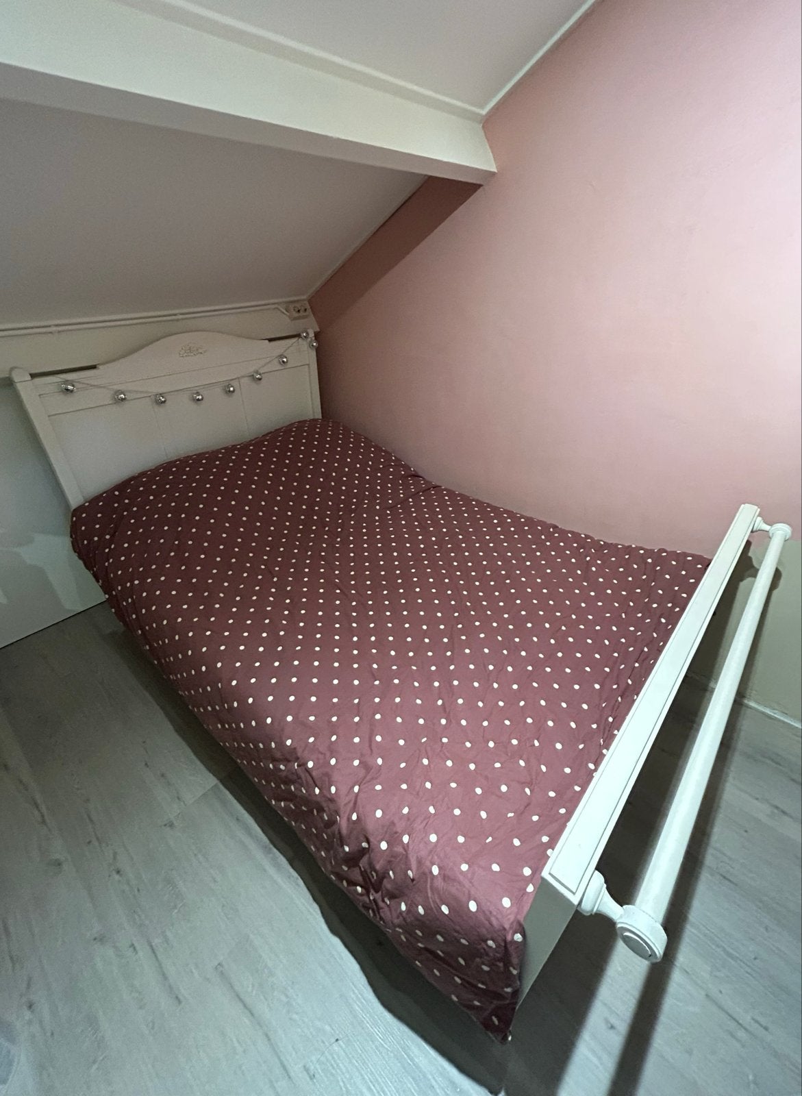 Twijfelaar bed 120x200 cm, Ophalen, Gebruikt, Wit, Twijfelaar