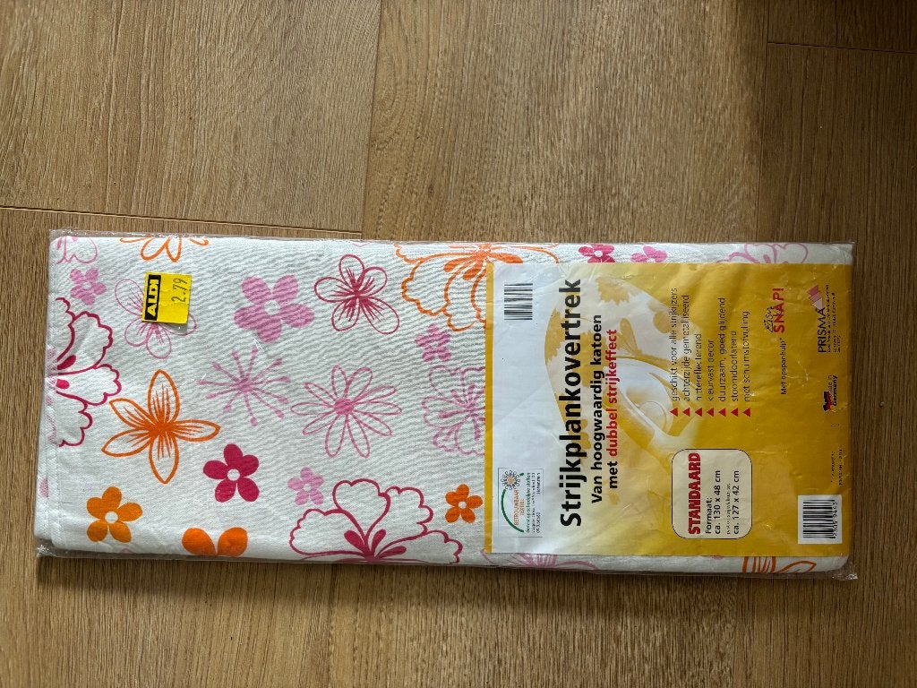 Aldi strijkplankovertrek oranje roze bloemen, Ophalen of Verzenden, Nieuw