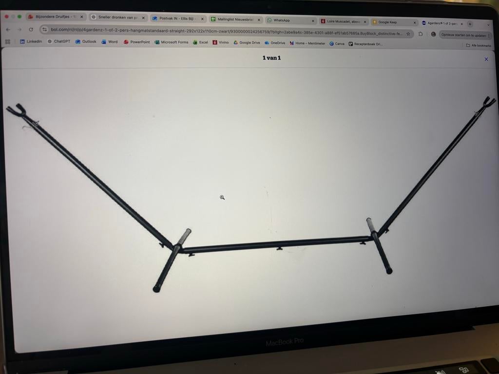Grote hangmat standaard Zwart, Tuin en Terras, Hangmatten, Binnen, Meerpersoons, Nieuw, Ophalen of Verzenden