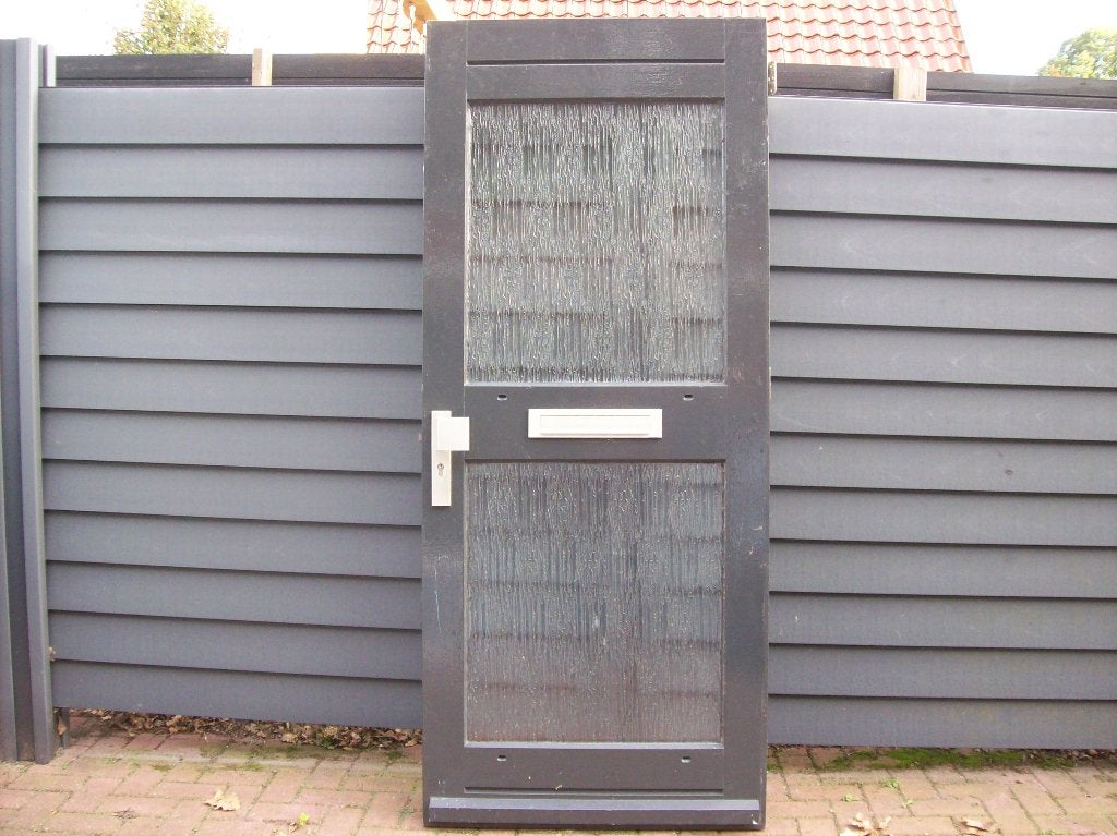 deur met glas, Ophalen, Gebruikt, 80 tot 100 cm, Buitendeur
