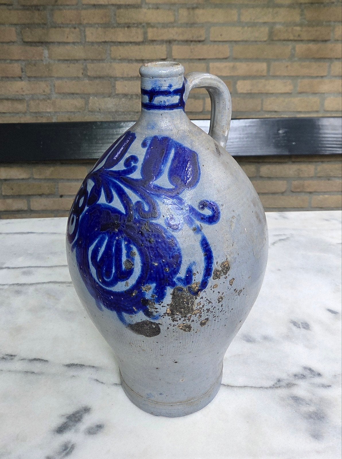 Antieke Keulse kruik XL (45 cm) – Westerwald steengoed, Ophalen of Verzenden