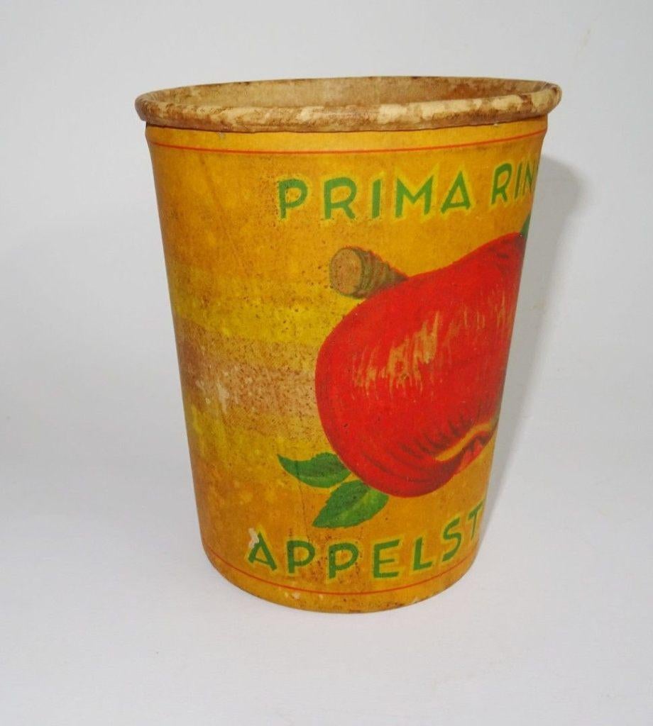 Grote kartonnen beker prima Rinsche Appelstroop, Ophalen of Verzenden, Gebruikt, Verpakking