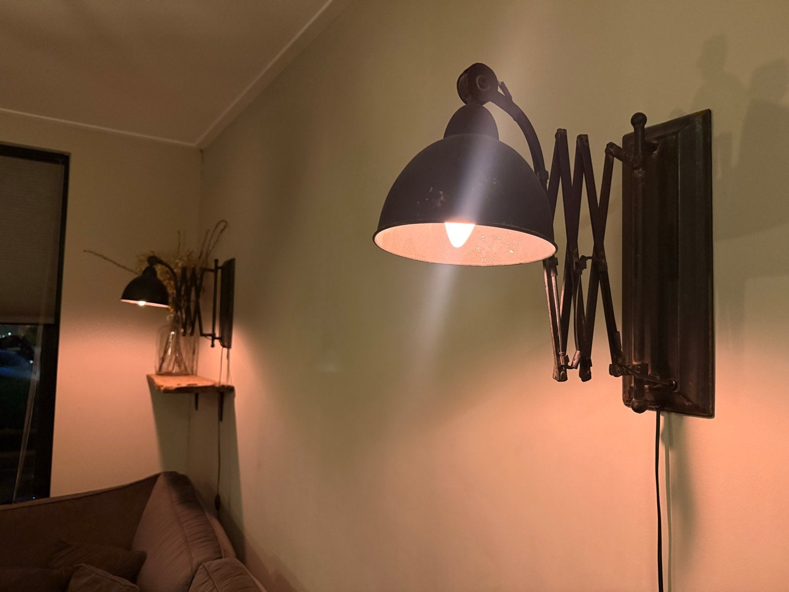 Uitschuifbare wandlampen - set van 2, Ophalen of Verzenden