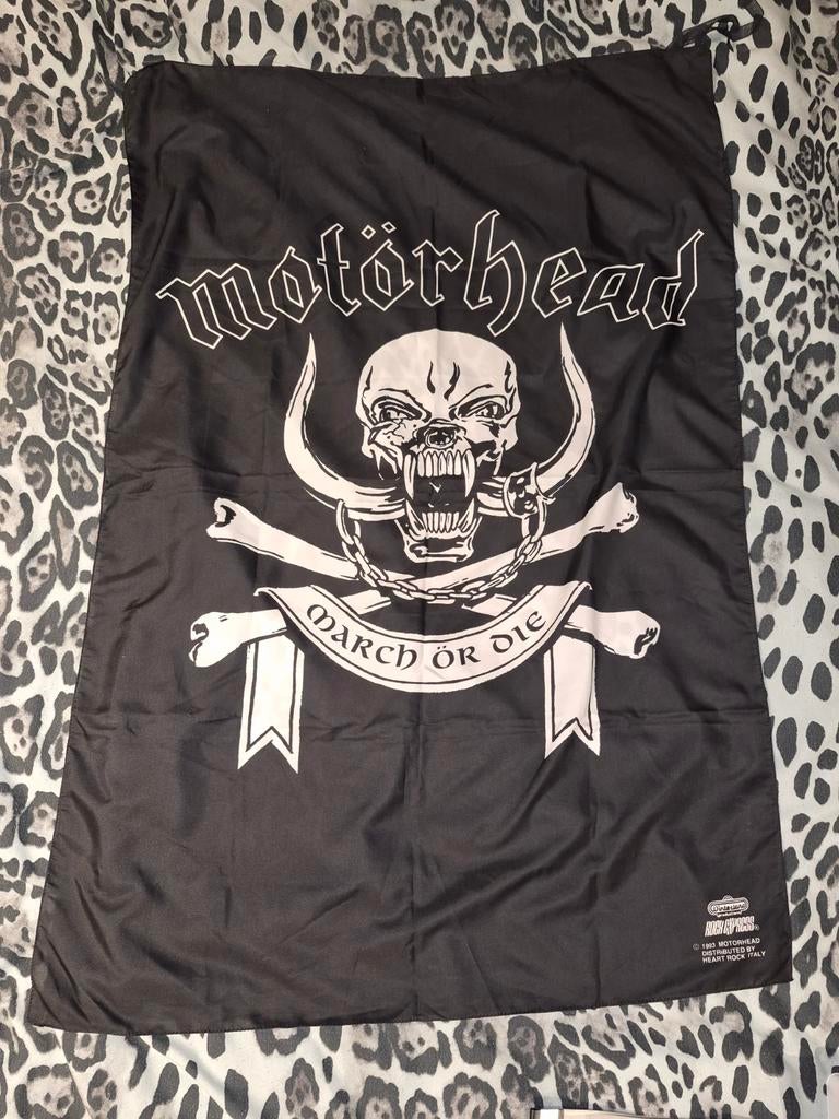 Motorhead 'March or Die' Vlag - Vintage Band Merch, Ophalen of Verzenden, Gebruikt, Overige typen