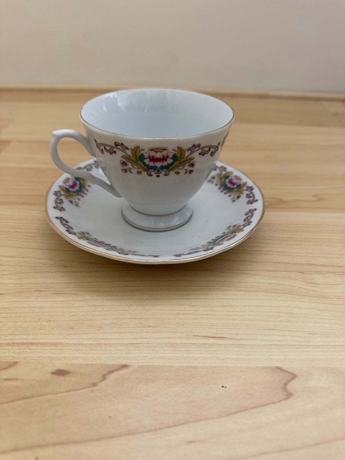 Vintage Chinese theekopje met schotel, Antiek en Kunst, Ophalen