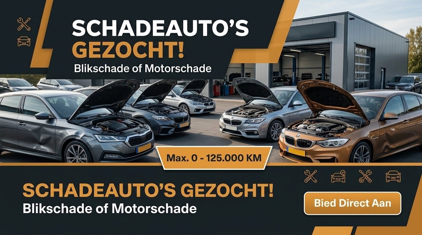 Schadeauto's Gezocht! Blikschade of Motorschade, Ophalen of Verzenden, Nieuw