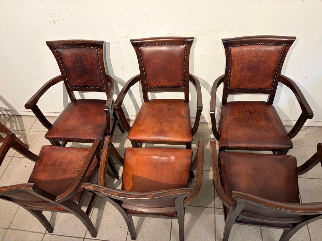 6 Schapenleren Armstoelen in Goede Gebruikte Conditie, Ophalen