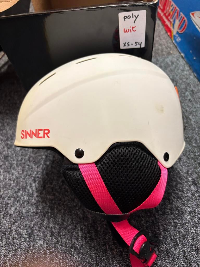Sinner Skihelm Wit XS-54 met Roze Details, Ophalen of Verzenden, Zo goed als nieuw