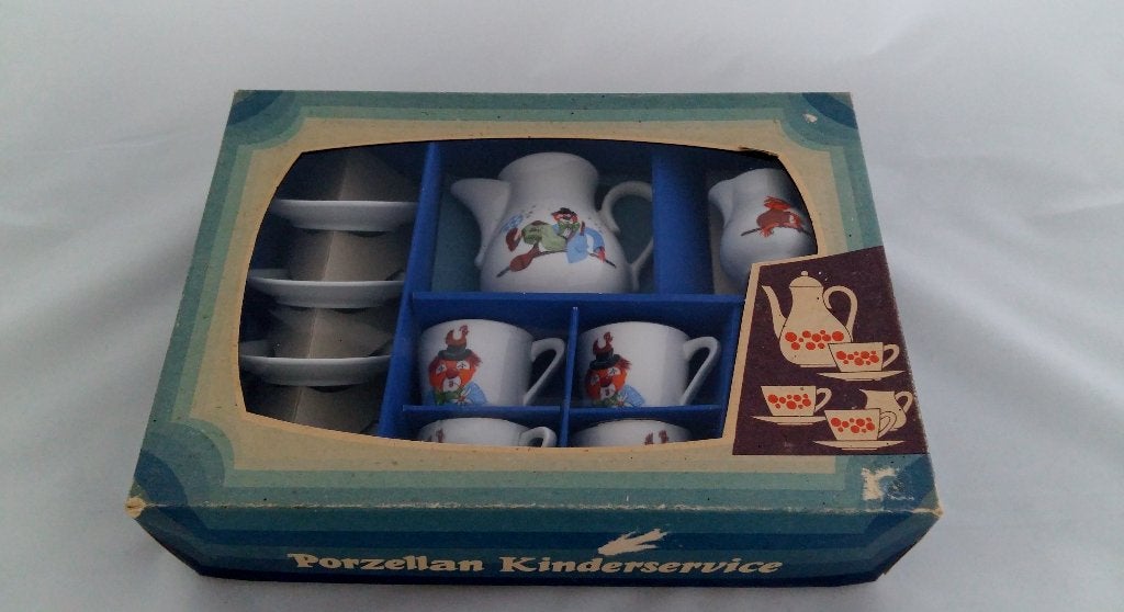Porseleinen kinderservies in originele doos, Ophalen of Verzenden, Gebruikt, Decoratie