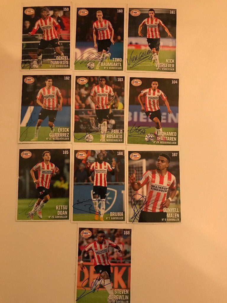 PSV Spelerskaarten met handtekeningen - Collectie, Ophalen of Verzenden, Zo goed als nieuw, PSV, Spelerskaart