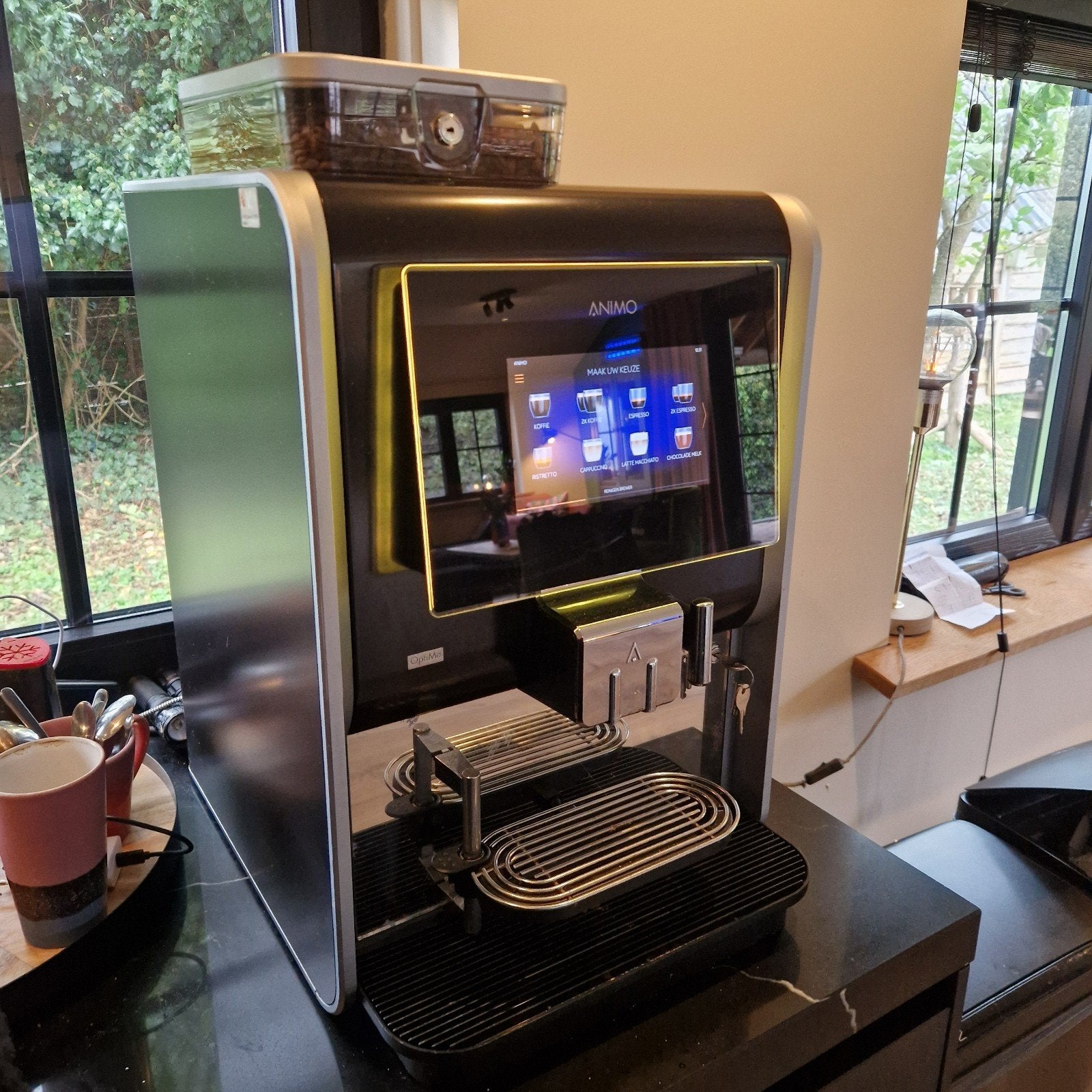 Animo OptiMe koffiemachine - Perfecte staat !!, Ophalen, 10 kopjes of meer, Koffiebonen, Zo goed als nieuw