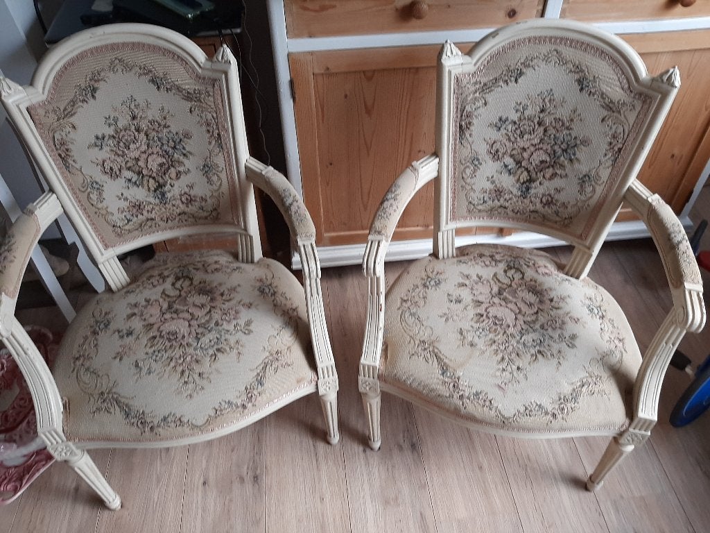 set Franse stoelen Antiek/brocante fijne lage zit sier, Ophalen